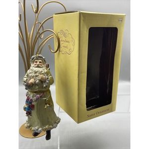 Santa Christmas Ornament By Christmas Jewels 6 1/2”